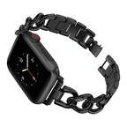 Smartwatch Link Bracelet Stainless Steel Cuban Link Adjustable Metal Clasp Band