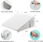 LUXEWEDGE Memory Foam Wedge Pillow Ergonomic Support for Sleeping Reading and Relaxing 50x50x26 cm