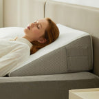 LUXEWEDGE Memory Foam Wedge Pillow Ergonomic Support for Sleeping Reading and Relaxing 50x50x26 cm