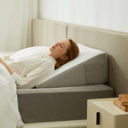 LUXEWEDGE Memory Foam Wedge Pillow Ergonomic Support for Sleeping Reading and Relaxing 50x50x26 cm