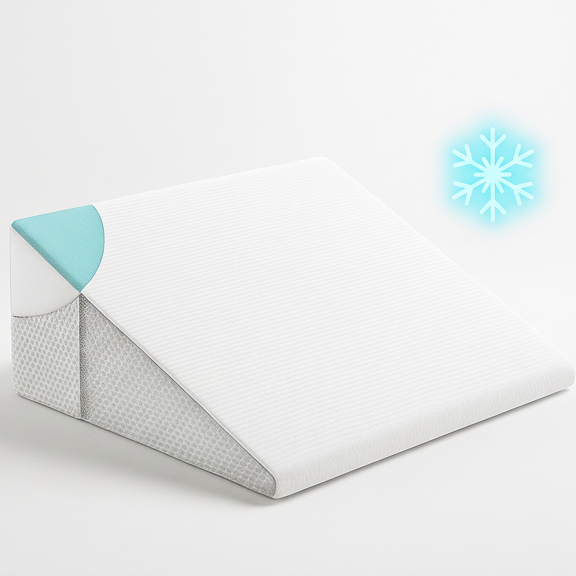 LUXEWEDGE Memory Foam Wedge Pillow Ergonomic Support for Sleeping Reading and Relaxing 50x50x26 cm
