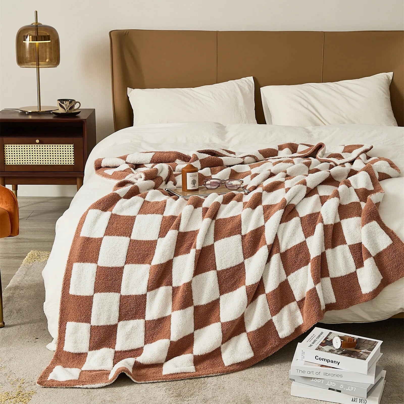 Plaid Blanket Soft Checkered Pattern Cozy Throw for Living Room Bedroom and Outdoor Use