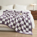 Plaid Blanket Soft Checkered Pattern Cozy Throw for Living Room Bedroom and Picnic Use