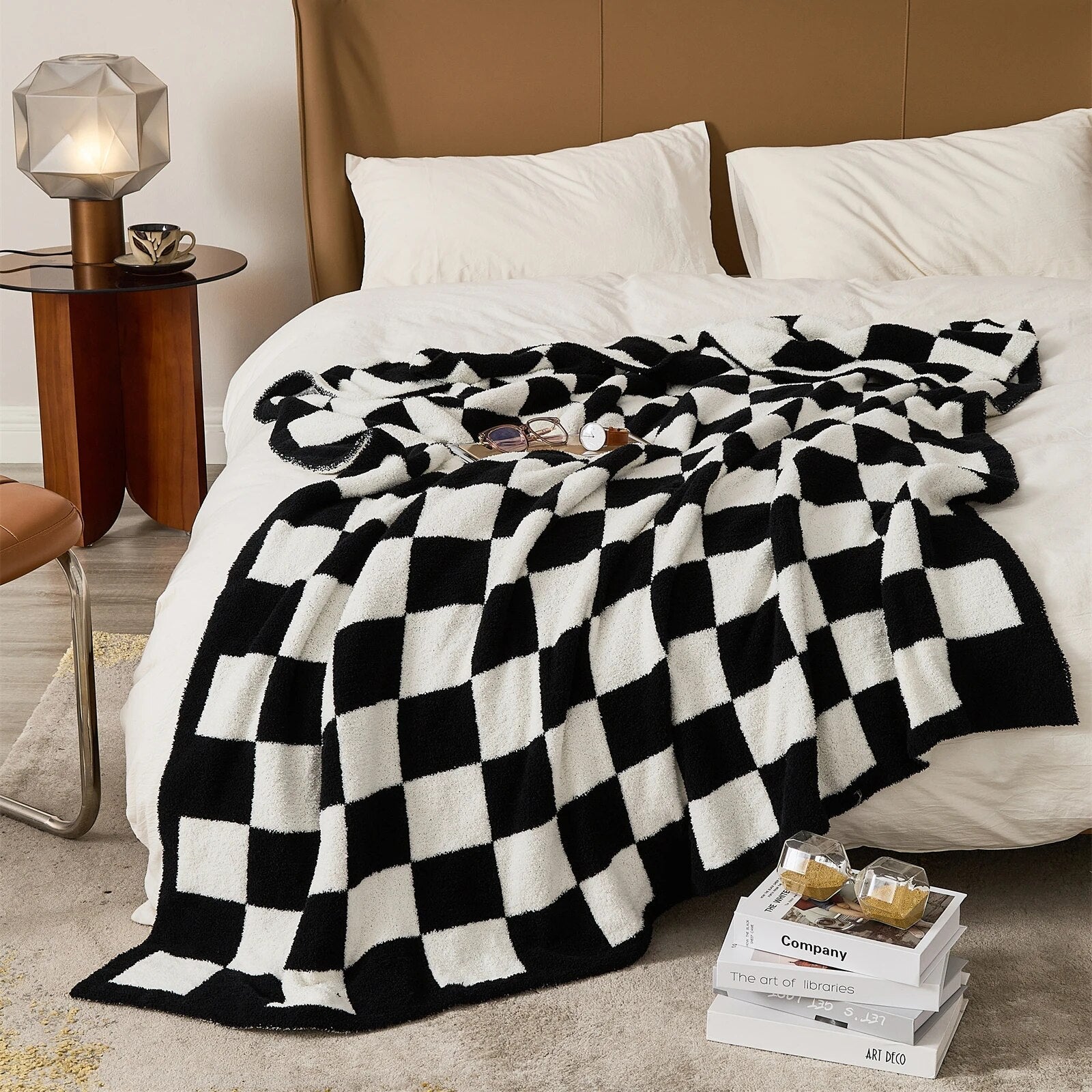 Plaid Blanket Soft Checkered Pattern Cozy Throw for Living Room Bedroom and Picnic Use