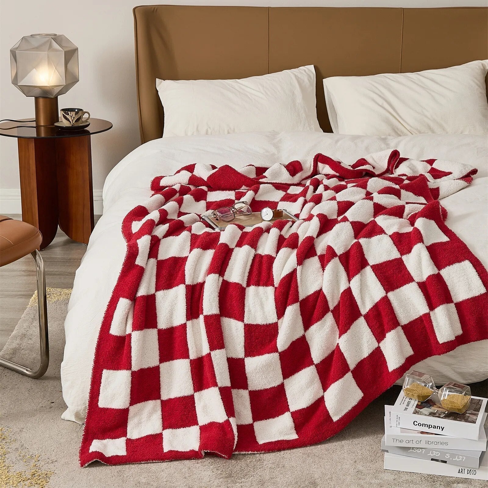 Plaid Blanket Soft Checkered Pattern Cozy Throw for Living Room Bedroom and Picnic Use