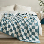 Plaid Blanket Soft Checkered Pattern Cozy Throw for Living Room Bedroom and Outdoor Use
