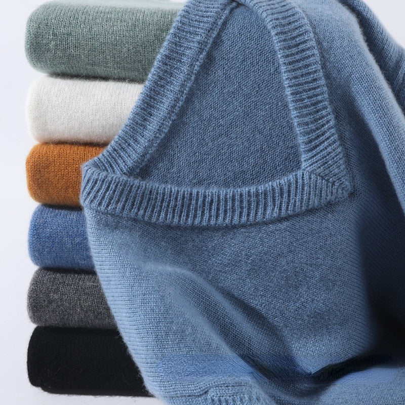 Men's Cashmere Sweater Soft Warm Knitwear Classic Fit Casual and Office Wear