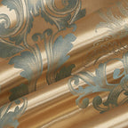 RoyalDream Satin Duvet Cover Set Queen King Size Soft Breathable Summer Bedding with 2 Pillowcases Gold Blue