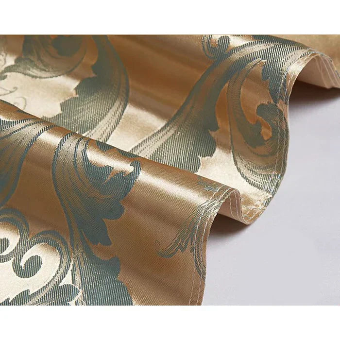 RoyalDream Satin Duvet Cover Set Queen King Size Soft Breathable Summer Bedding with 2 Pillowcases Gold Blue