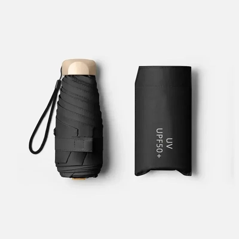 Foldable Mini Umbrella Compact UV Protection Wind Resistant Lightweight Portable 19cm