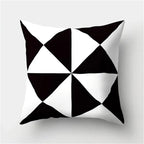 Geometric Black and White Pillow Cover Modern Patchwork Design Standard Size