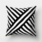Geometric Black and White Pillow Cover Modern Patchwork Design Standard Size