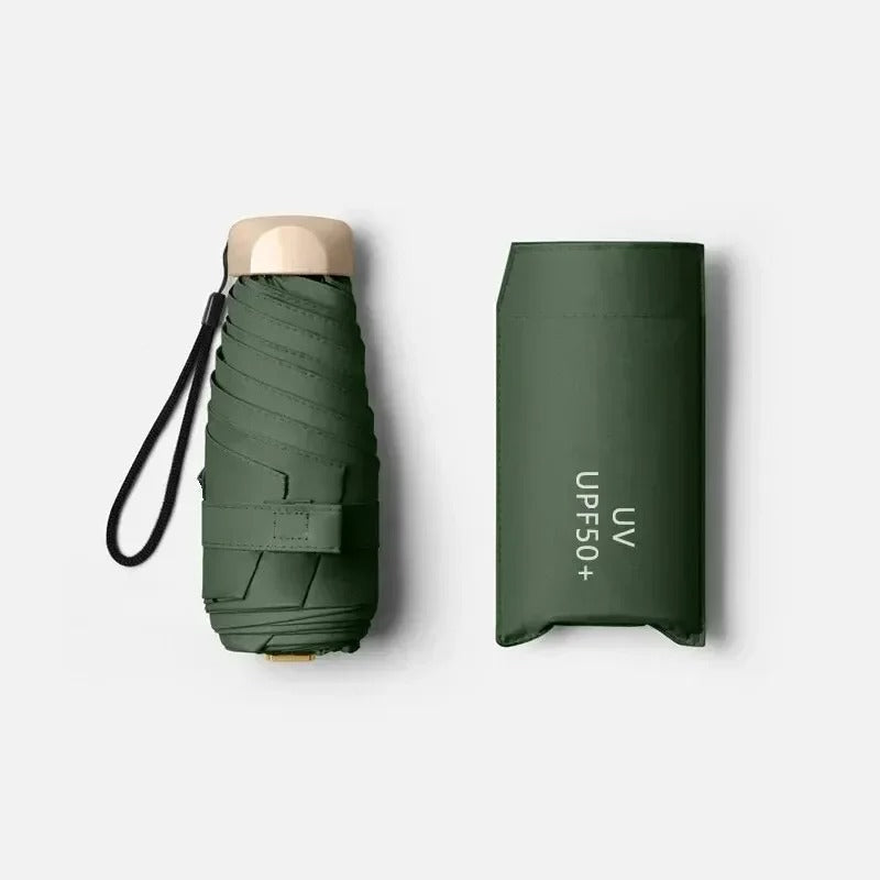 Foldable Mini Umbrella Compact UV Protection Wind Resistant Lightweight Portable 19cm