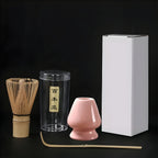 3-Piece Bamboo Matcha Whisk Set with Stand and Teaspoons for Japanese Tea Preparation