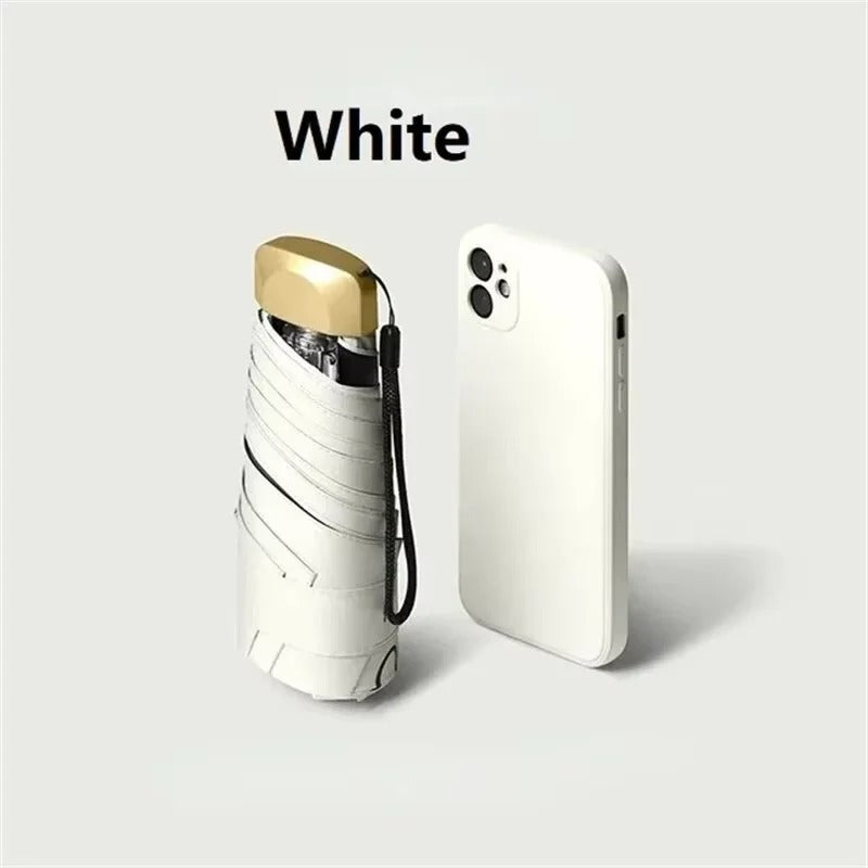 Foldable Mini Umbrella Compact UV Protection Wind Resistant Lightweight Portable 19cm