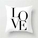 Geometric Black and White Pillow Cover Modern Patchwork Design Standard Size