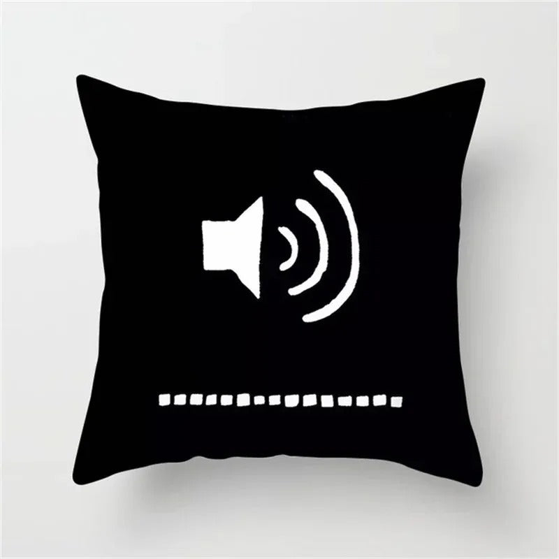 Geometric Black and White Pillow Cover Modern Patchwork Design Standard Size