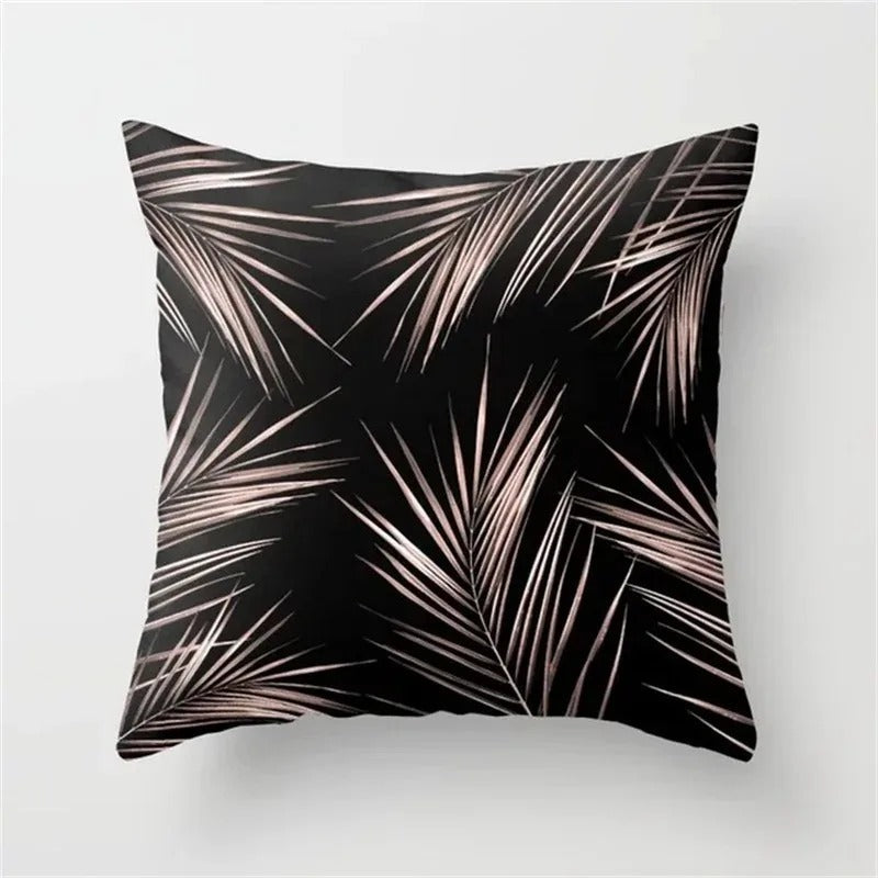 Geometric Black and White Pillow Cover Modern Patchwork Design Standard Size