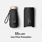 Foldable Mini Umbrella Compact UV Protection Wind Resistant Lightweight Portable 19cm