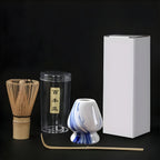 3-Piece Bamboo Matcha Whisk Set with Stand and Teaspoons for Japanese Tea Preparation