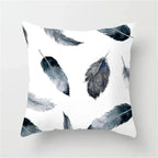 Geometric Black and White Pillow Cover Modern Patchwork Design Standard Size
