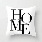 Geometric Black and White Pillow Cover Modern Patchwork Design Standard Size
