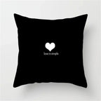 Geometric Black and White Pillow Cover Modern Patchwork Design Standard Size