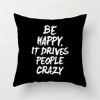 Geometric Black and White Pillow Cover Modern Patchwork Design Standard Size