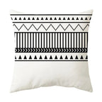 Geometric Black and White Pillow Cover Modern Patchwork Design Standard Size
