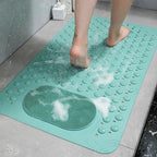 SafeGrip Non-Slip Shower Mat with Built-in Foot Scrubber and Suction Cups for Bathroom Safety