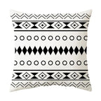 Geometric Black and White Pillow Cover Modern Patchwork Design Standard Size