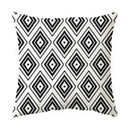 Geometric Black and White Pillow Cover Modern Patchwork Design Standard Size