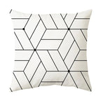 Geometric Black and White Pillow Cover Modern Patchwork Design Standard Size