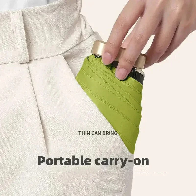 Foldable Mini Umbrella Compact UV Protection Wind Resistant Lightweight Portable 19cm