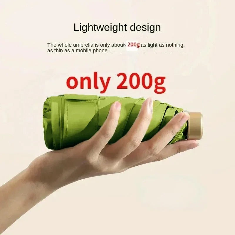 Foldable Mini Umbrella Compact UV Protection Wind Resistant Lightweight Portable 19cm