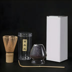 3-Piece Bamboo Matcha Whisk Set with Stand and Teaspoons for Japanese Tea Preparation