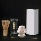3-Piece Bamboo Matcha Whisk Set with Stand and Teaspoons for Japanese Tea Preparation