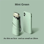 Foldable Mini Umbrella Compact UV Protection Wind Resistant Lightweight Portable 19cm
