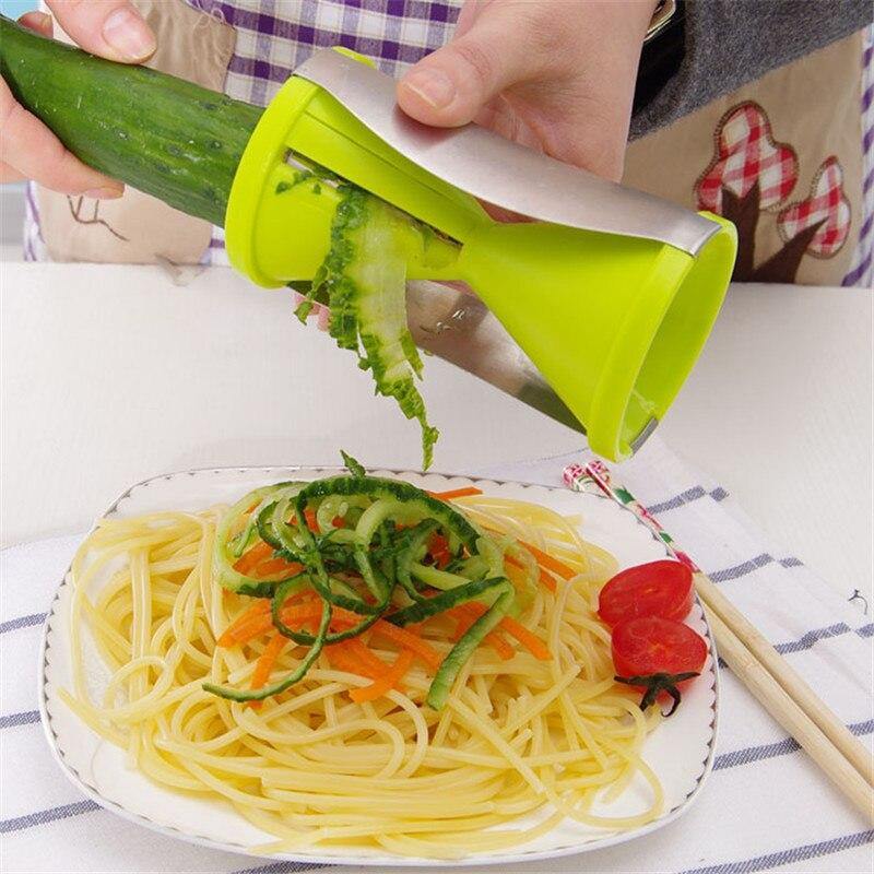 Harrow Vegetable Spiralizer Stainless Steel Dual Blade Kitchen Spiral Cutter White Green Black