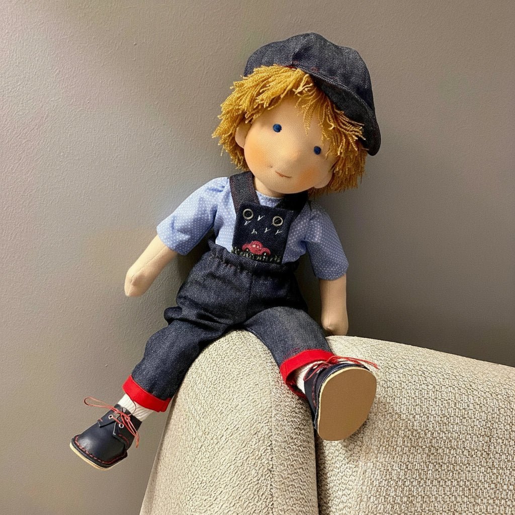 Handmade Waldorf Doll 30 cm Soft Pure Cotton Hypoallergenic Toy for Children