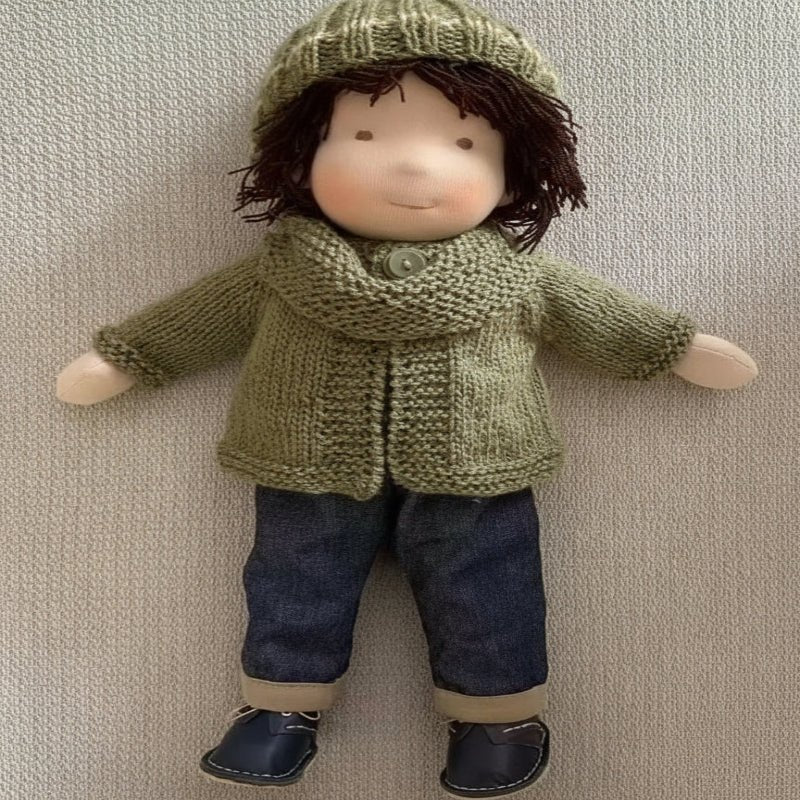 Handmade Waldorf Doll 30 cm Soft Pure Cotton Hypoallergenic Toy for Children