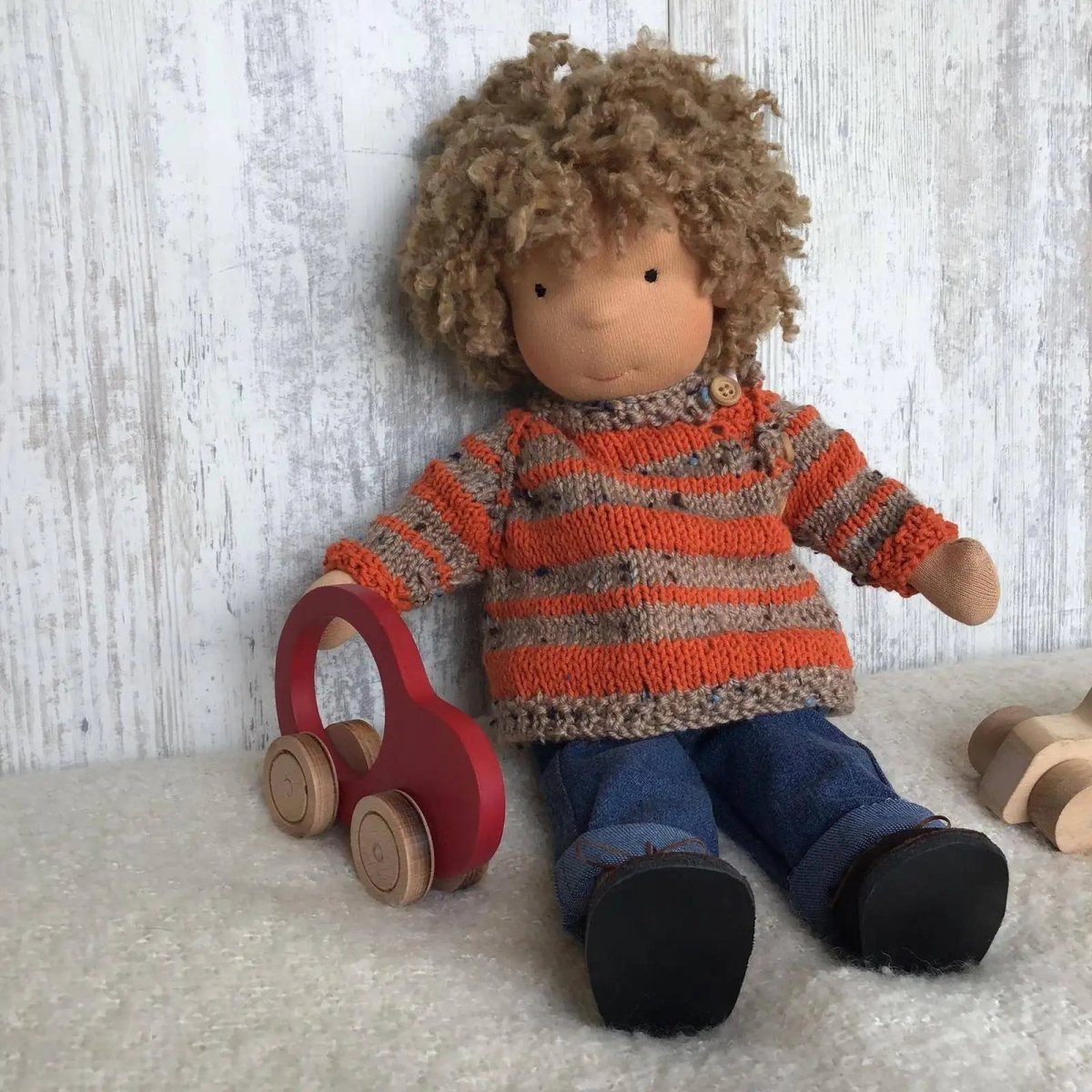 Handmade Waldorf Doll 30 cm Soft Pure Cotton Hypoallergenic Toy for Children