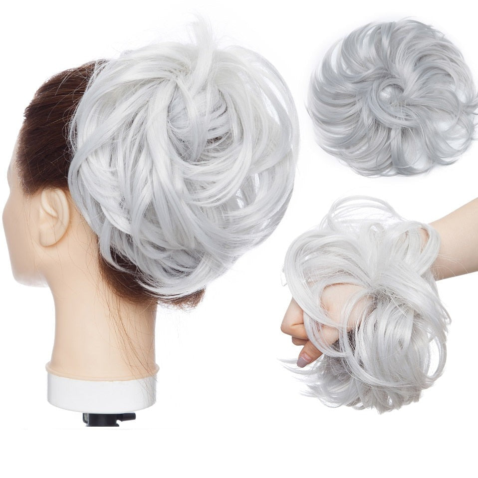 Messy Bun Hair Crunchie Heat-Resistant Synthetic Fiber Hair Scrunchie for Easy Updo and Secure Fit
