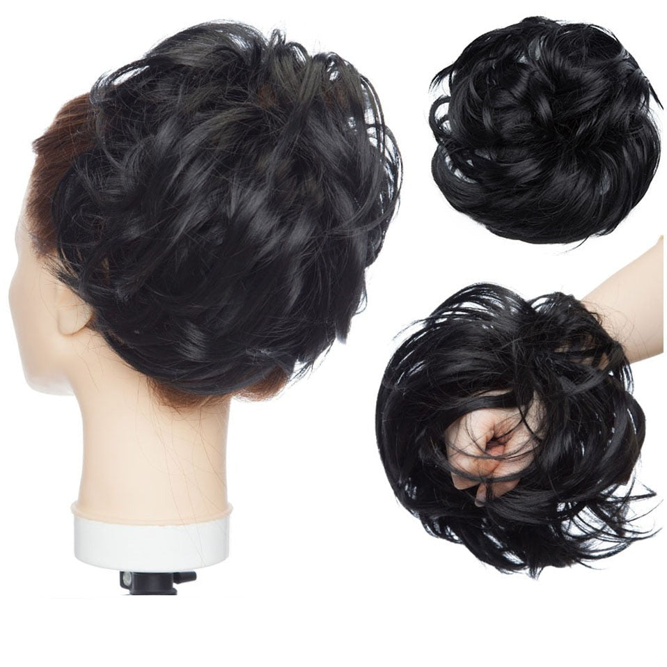 Messy Bun Hair Crunchie Heat-Resistant Synthetic Fiber Hair Scrunchie for Easy Updo and Secure Fit