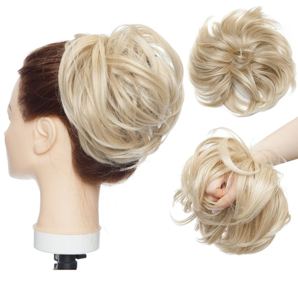 Messy Bun Hair Crunchie Heat-Resistant Synthetic Fiber Hair Scrunchie for Easy Updo and Secure Fit
