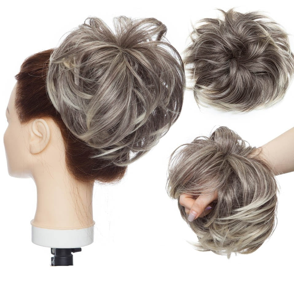 Messy Bun Hair Crunchie Heat-Resistant Synthetic Fiber Hair Scrunchie for Easy Updo and Secure Fit