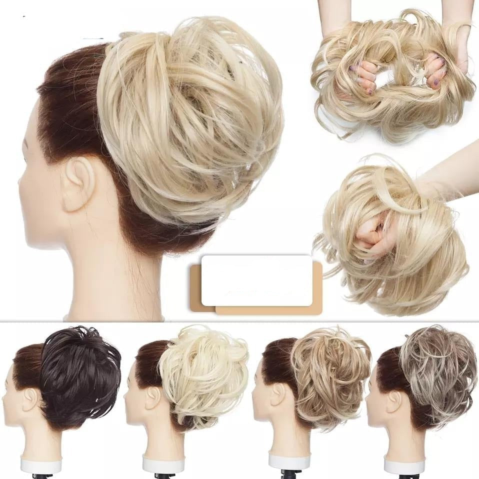 Messy Bun Hair Crunchie Heat-Resistant Synthetic Fiber Hair Scrunchie for Easy Updo and Secure Fit
