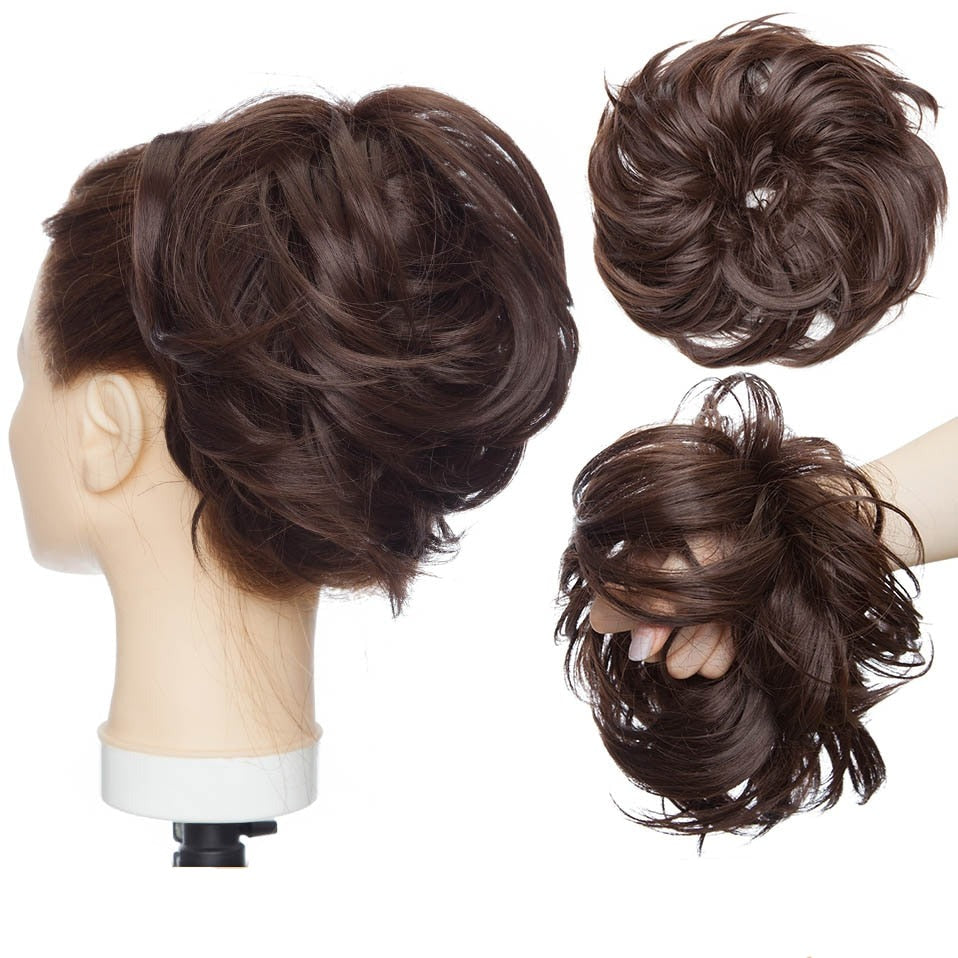 Messy Bun Hair Crunchie Heat-Resistant Synthetic Fiber Hair Scrunchie for Easy Updo and Secure Fit