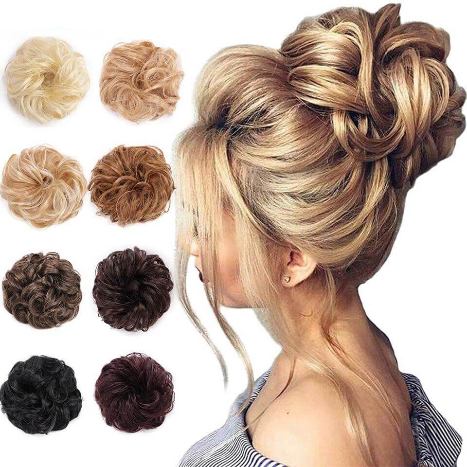 Messy Bun Hair Crunchie Heat-Resistant Synthetic Fiber Hair Scrunchie for Easy Updo and Secure Fit