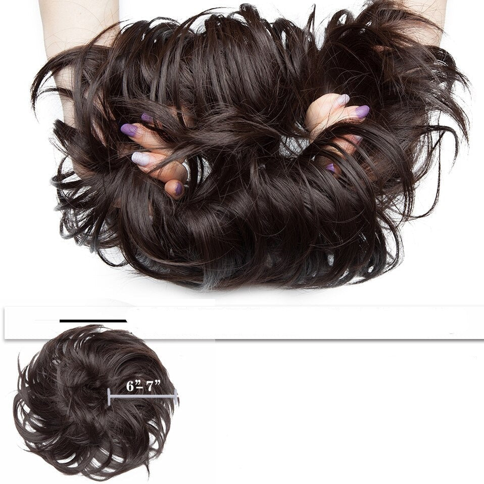 Messy Bun Hair Crunchie Heat-Resistant Synthetic Fiber Hair Scrunchie for Easy Updo and Secure Fit